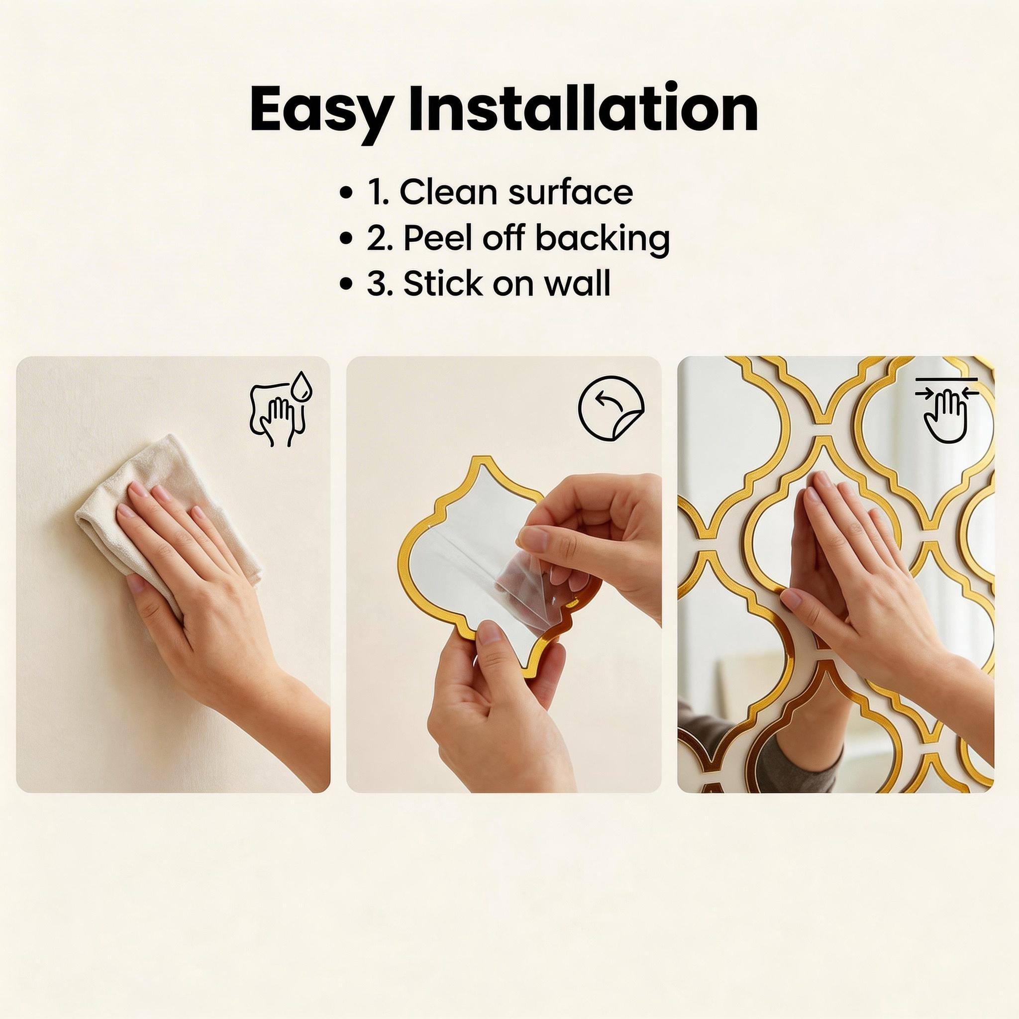 9/12Pcs Moroccan Style Acrylic Wall Mirror Set, Irregular Silver Color Decorative Mirrors, Frame, Bohemian Art Wall Decor, Bathroom/living Room/hallway