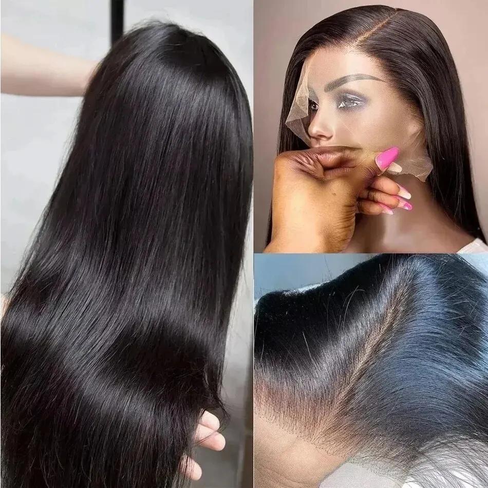 Brazilian 30 36 Inch Bone Straight HD Lace Wigs Human Hair 13x6 13x4 Transparent Lace Front Wig Smooth Human Hair Wigs For Women 180 Density Pre Plucked Natural Color TikTokShopBlackFriday