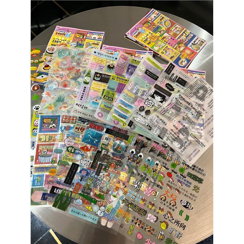 5Pcs Kawaii Vintage Stickers Japanese Style Journal Decal Stickers Aesthetic Scrapbooking Stationery Deco Sticker DIY Planner