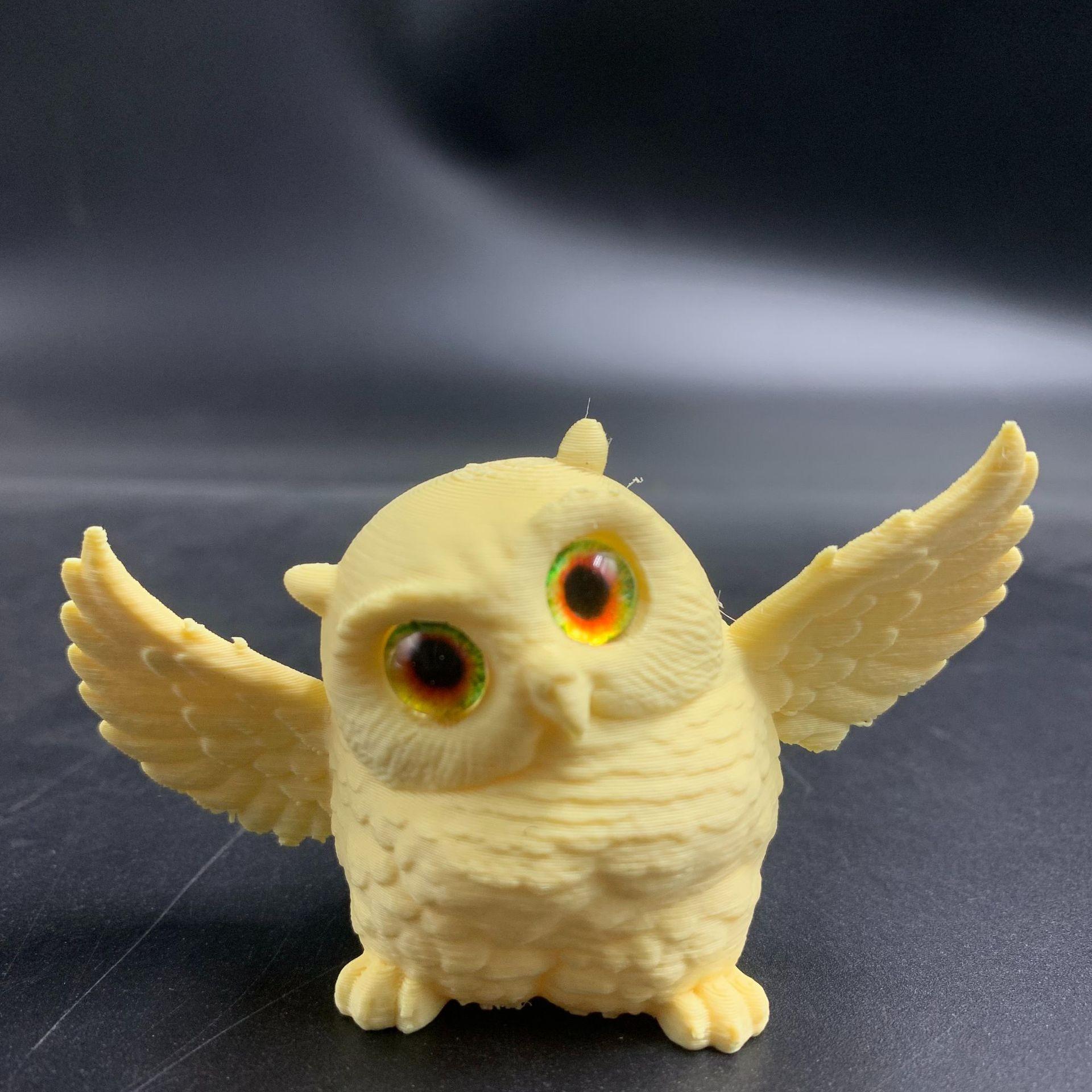 3D Printed New Owl Jointed Action Figure, Realistic Multi-Color Collectible Ornament, Detailed Design for Display & Collection