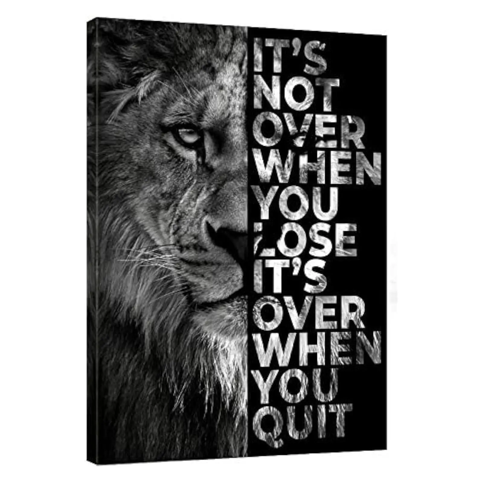 Lion Inspirational Wall Art, Motivational Entrepreneur Quotes Canvas Print, Inspirational Wall Decor for Office, Home & Bedroom, 12" x 16"