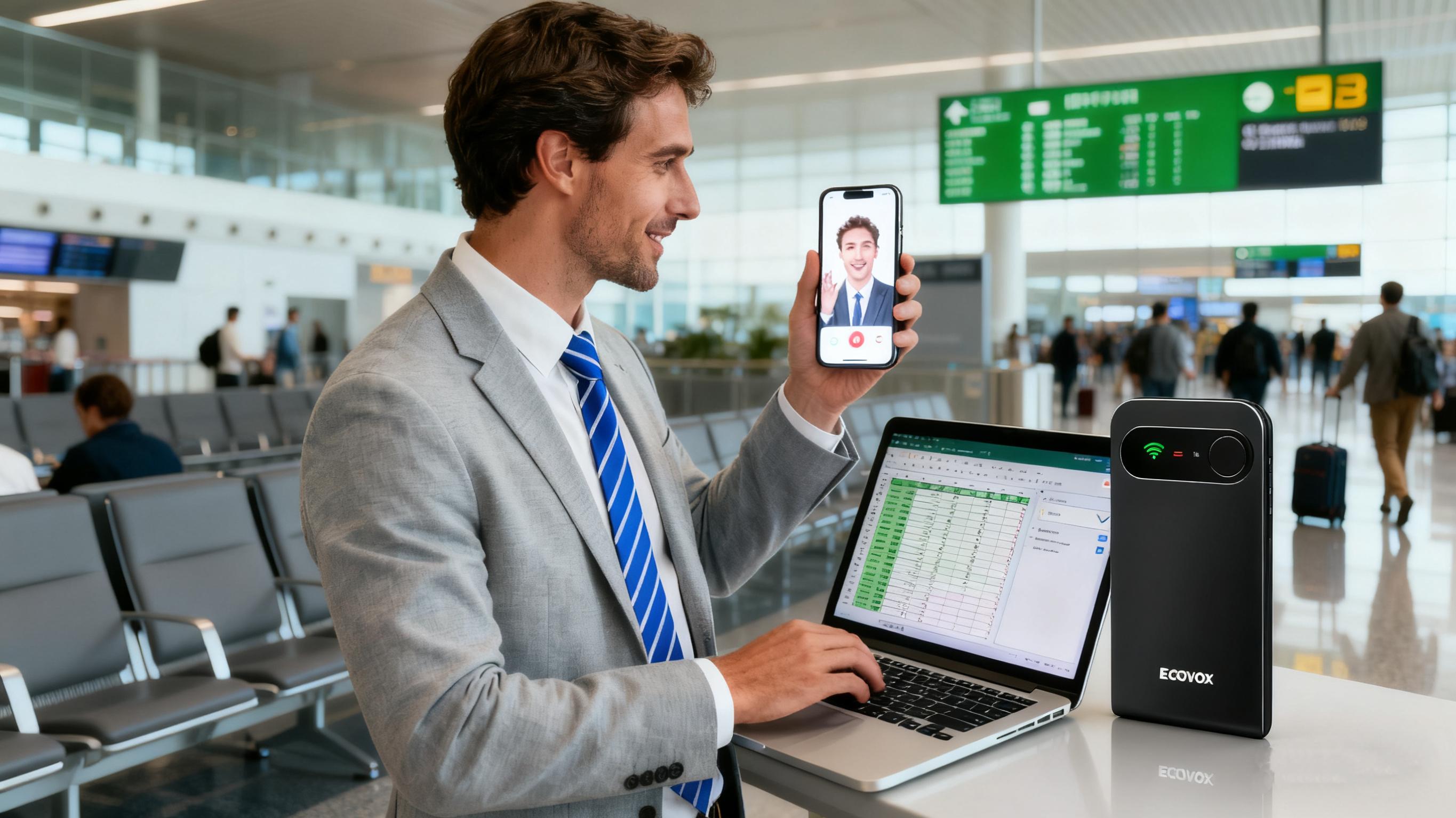 ECOVOX Global Portable Mini WiFi Hotspot Stay ConnectedAbroad No SlM Needed 13-Hour Battery Connect 9 Devicesat Once Perfect for Travel, Renters, Business & Study Abroad