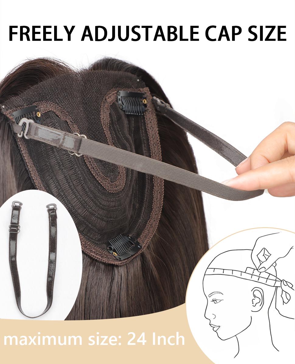 ONLYCUTE Hair Topper 22 inch Slightly Layered Synthetic Extensions No Wig Cap Required Large Piece Natural Invisible Add Volume Length for Women #summervibes