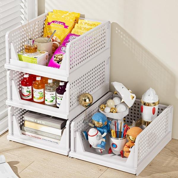 1 Pack Stackable Closet Storage Bins Multi Functional Foldable Wardrobe Organizer for Bathroom Kitchen Laundry Room Space Saving Clothes Storage Drawer Organizing