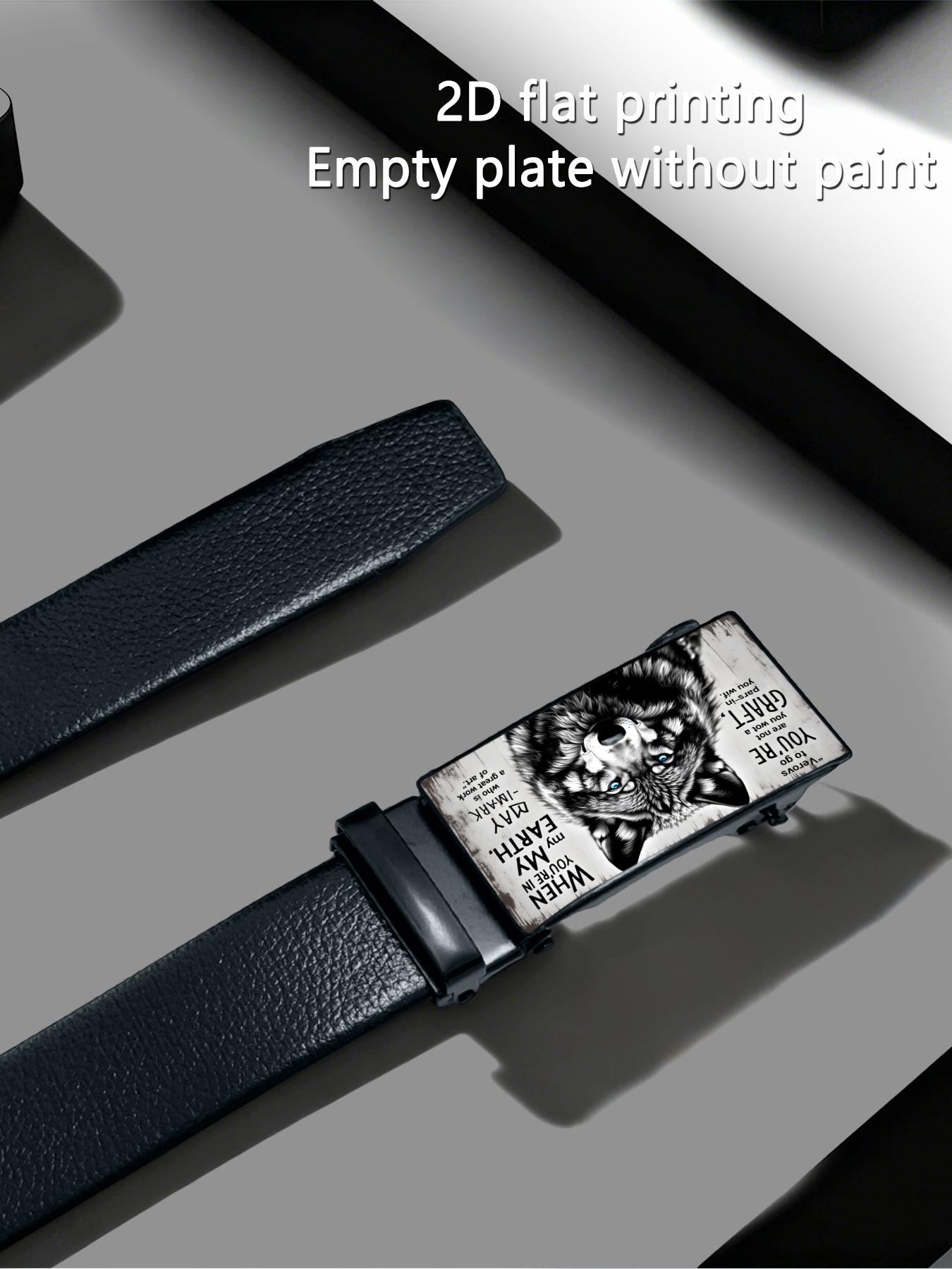 A 2D wild charm and wolf pattern art design, suitable for business and casual occasions, with an automatic buckle, ideal as a gift for Father's Day and Valentine's Day.