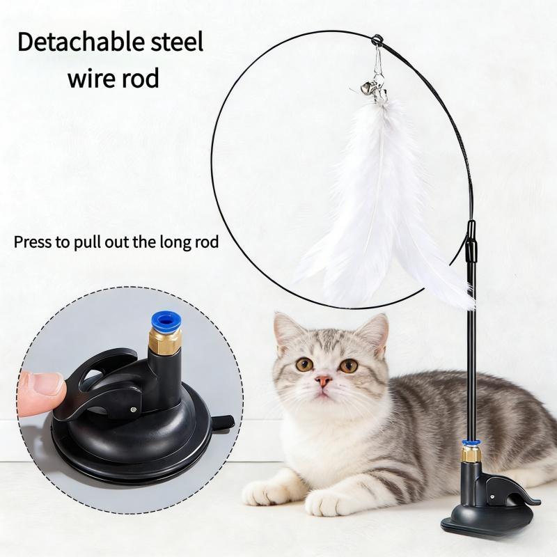 Viral Cat Toy! Suction Cup Feather Wand That Cats Go Crazy For