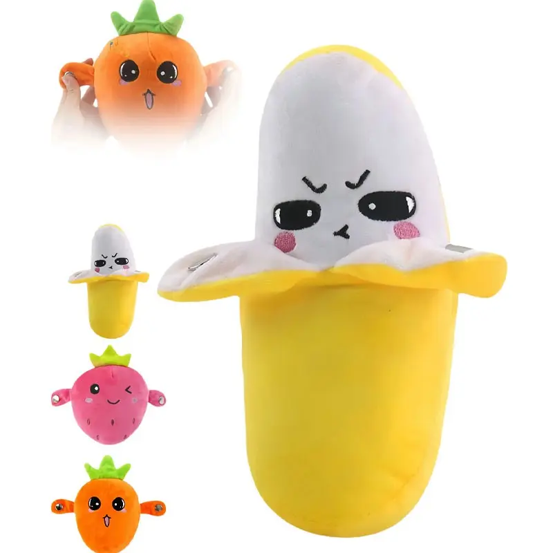 Interactive Music Plush Toy Set – Banana, Strawberry & Carrot Electric Plush Toys for Parent-Child Interaction, Couples & Friends Prank Toy, Valentine’s Day & Easter Party Fun Gift for Kids & Adults stuffed animals cute girly gifts