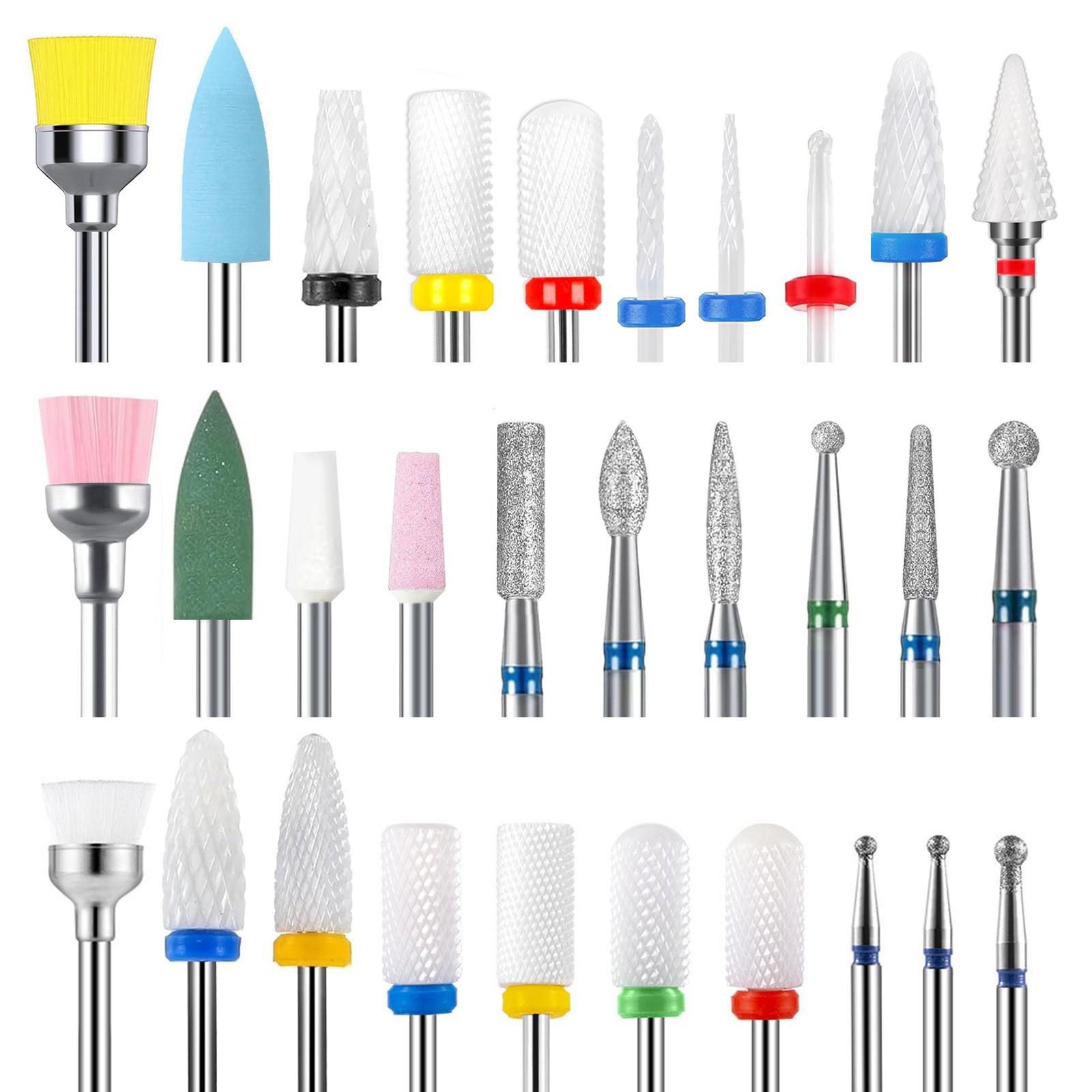 10pcs Tungsten Carbide Nail Drill Bits Set, Professional Nail File Bits for Nail Drill Machine, Cuticle Remover & Nail Polishing Tool