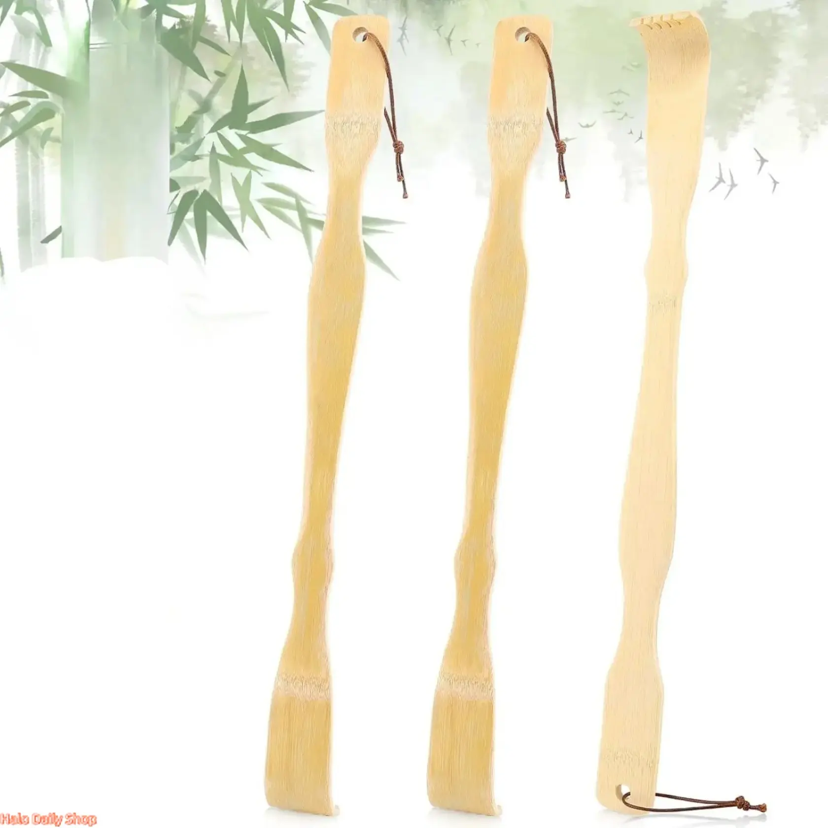 3-Pack Wooden Bamboo Back Scratcher – 16.5in Long Handle Body Care Tool, Smooth Durable Scratch Stick for Adults & Seniors, Comfortable Daily Use & Gift-Ready Easter Basket Stuffer