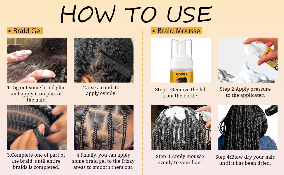 Braiding Gel Kit for Twists, Locs, Braids, and Cornrows - Long Lasting Hold,High Shine Hair Styling Tools Moisture Repair Rosemary Braiding Gel Kit for Twists, Locs, Braids, and Cornrows - Long Lasting Hold,High Shine Hair Styling Tools Moisture Repair Rosemary