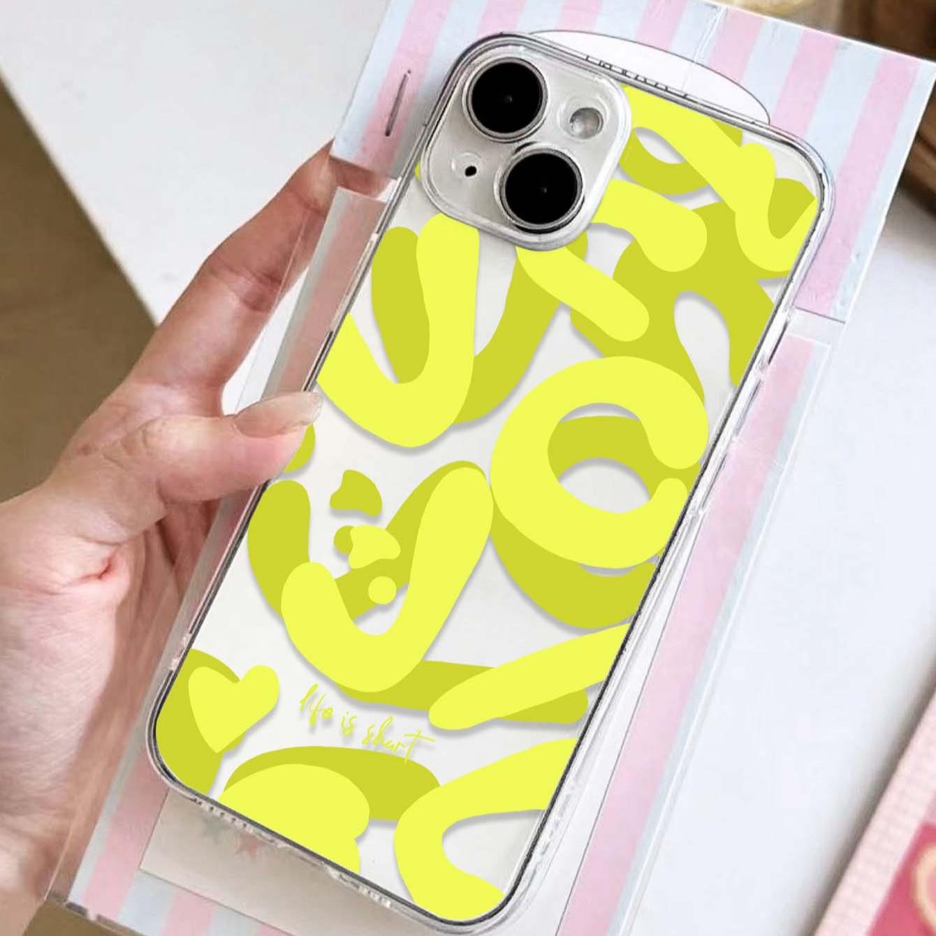 Fluorescent Graffiti Pattern Tpu Transparent Phone Case, Compatible with Apple iPhone Models 11, 12, 13, 14, 15, 15 Pro Max, 16 Plus, XR