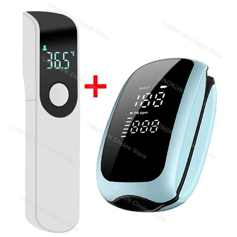Rechargeable Oximeter Infrared Fever Thermometer Digital LCD Infant Adult Non-contact Laser Body Temperature Ear Thermometer