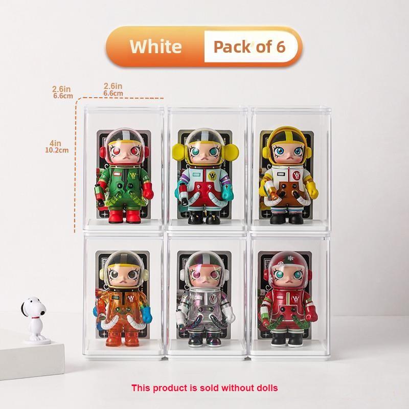 4/6-piece figure storage display stand, toy display box, stackable storage box, collectibles, mini statue durable display cabinet, Thanksgiving, birthday, Christmas, New Year gifts, Display Stand Set