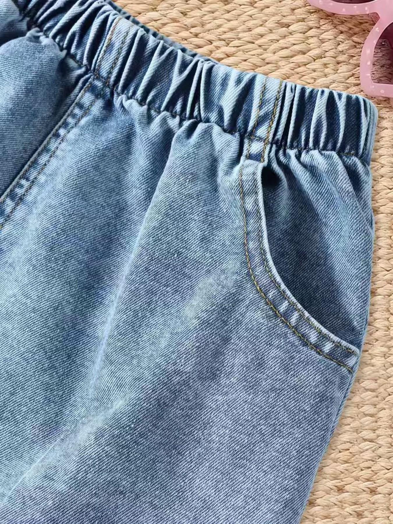 Vibrant Girl Pattern Skirt, Durable Denim Material, A-Line Fit, Short Design, Casual Style, All-Season Wear, Comfortable and Stylish