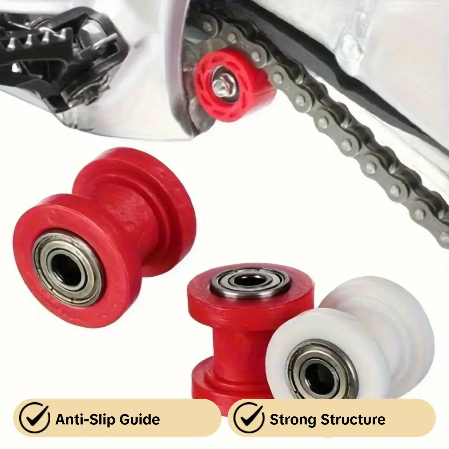 Motorcycle chain tensioner regulator Replacement, anti-slip roller chain guide, suitable for street motorcycles and scooters - Motorcycle accessories | Scooter parts | Strong structure