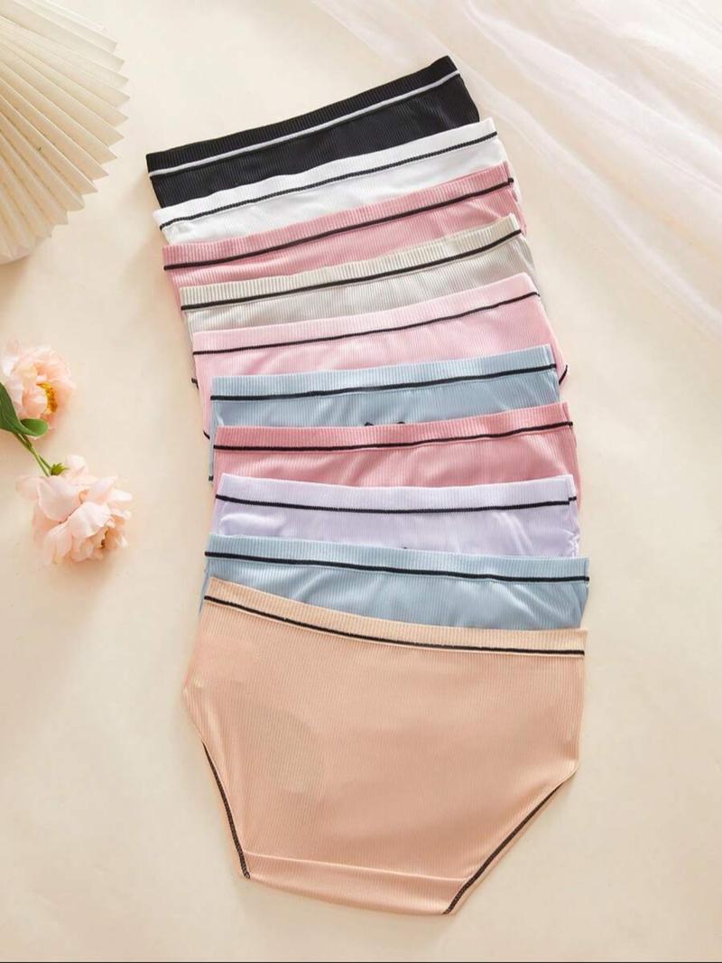 Girls' Simple Casual Comfortable Breathable Panties, With Cute Bow Design,Elastic Waistband, Student Underwear,Daily Wear,Girl's Briefs for All Seasons, Soft Panties