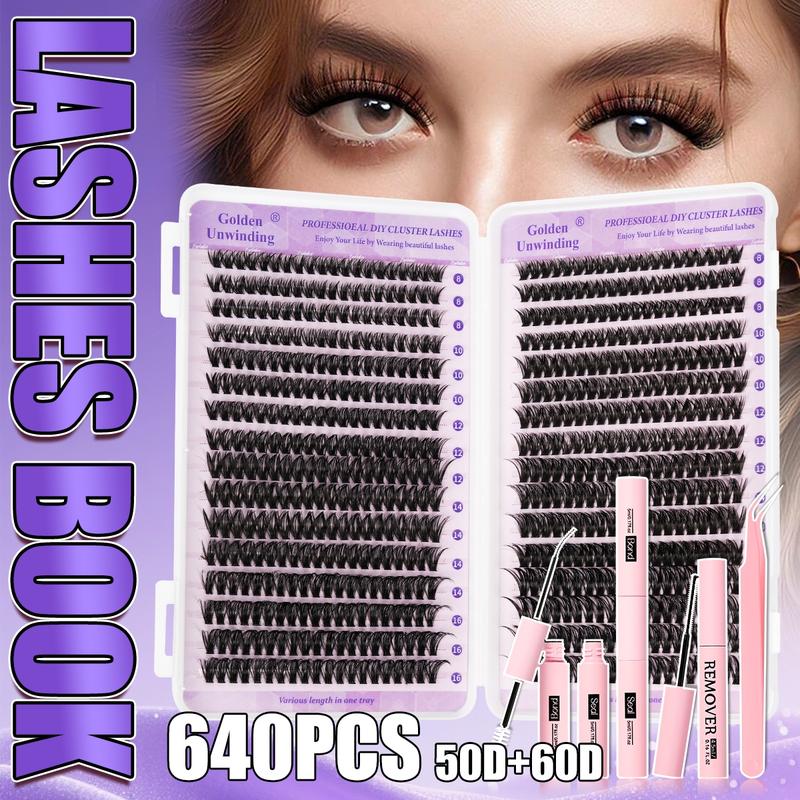 High-capacity false eyelashes in various styles, D-curved design, easy DIY personal false eyelashes, DIY false eyelash extension kit, Individual lash extensions, suitable for daily use, parties, travel