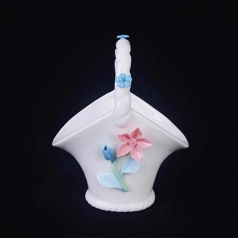 Exquisite Handmade Ceramic Flower Basket New Handcrafted Ceramic Flower Basket Home Decor Ceramic Ornament Gift