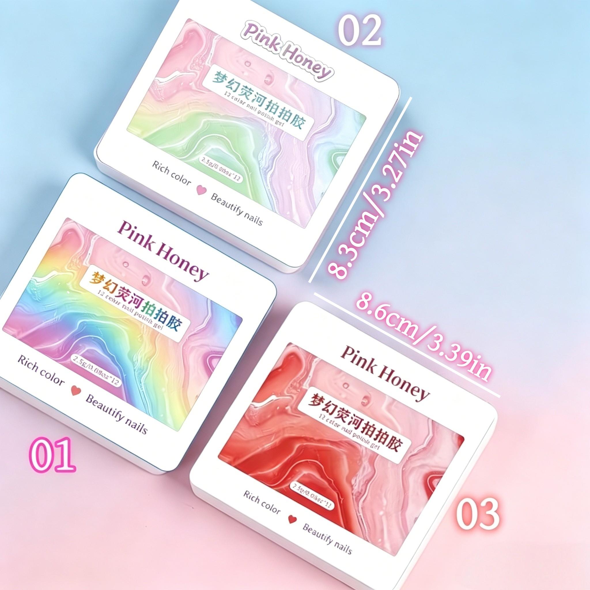 12-Color Y2K Nail Gel Set, Rainbow Colors, Dopamine Macaron, Red Series, High Saturation Shimmer, LED Nails, DIY Nail Design