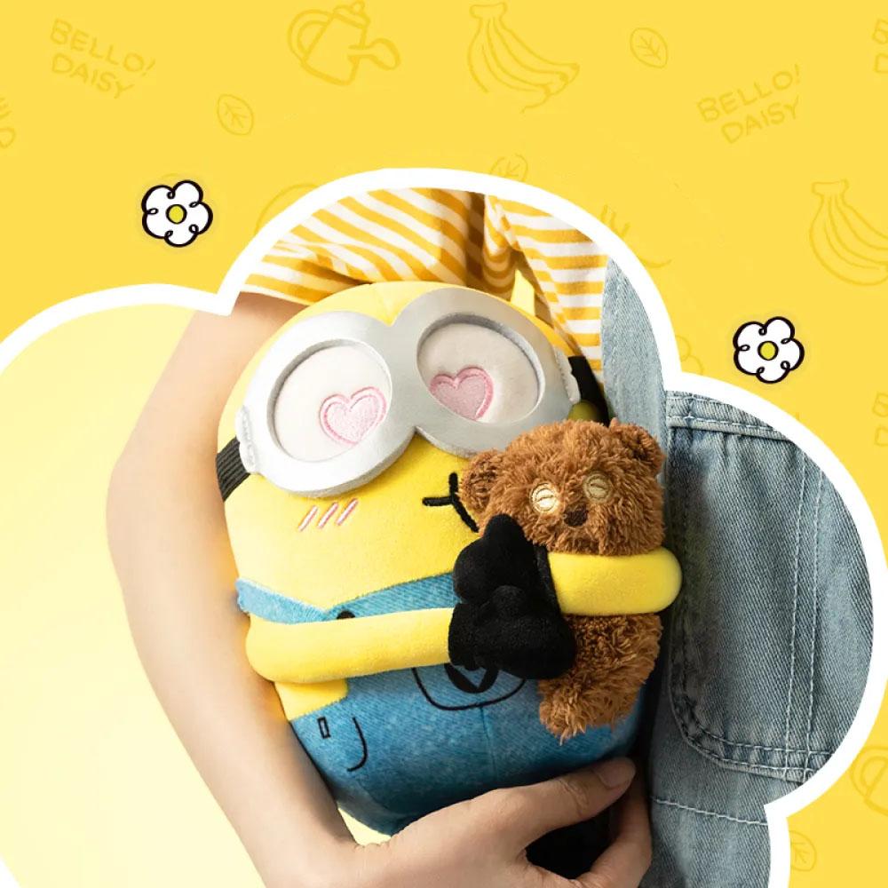 Minions Bob+Tim Collection Bob Hugging Tim Bear Plush Toy - Cute Stuffed Kawaii Plush Pillow For Valentine's Day Gifts