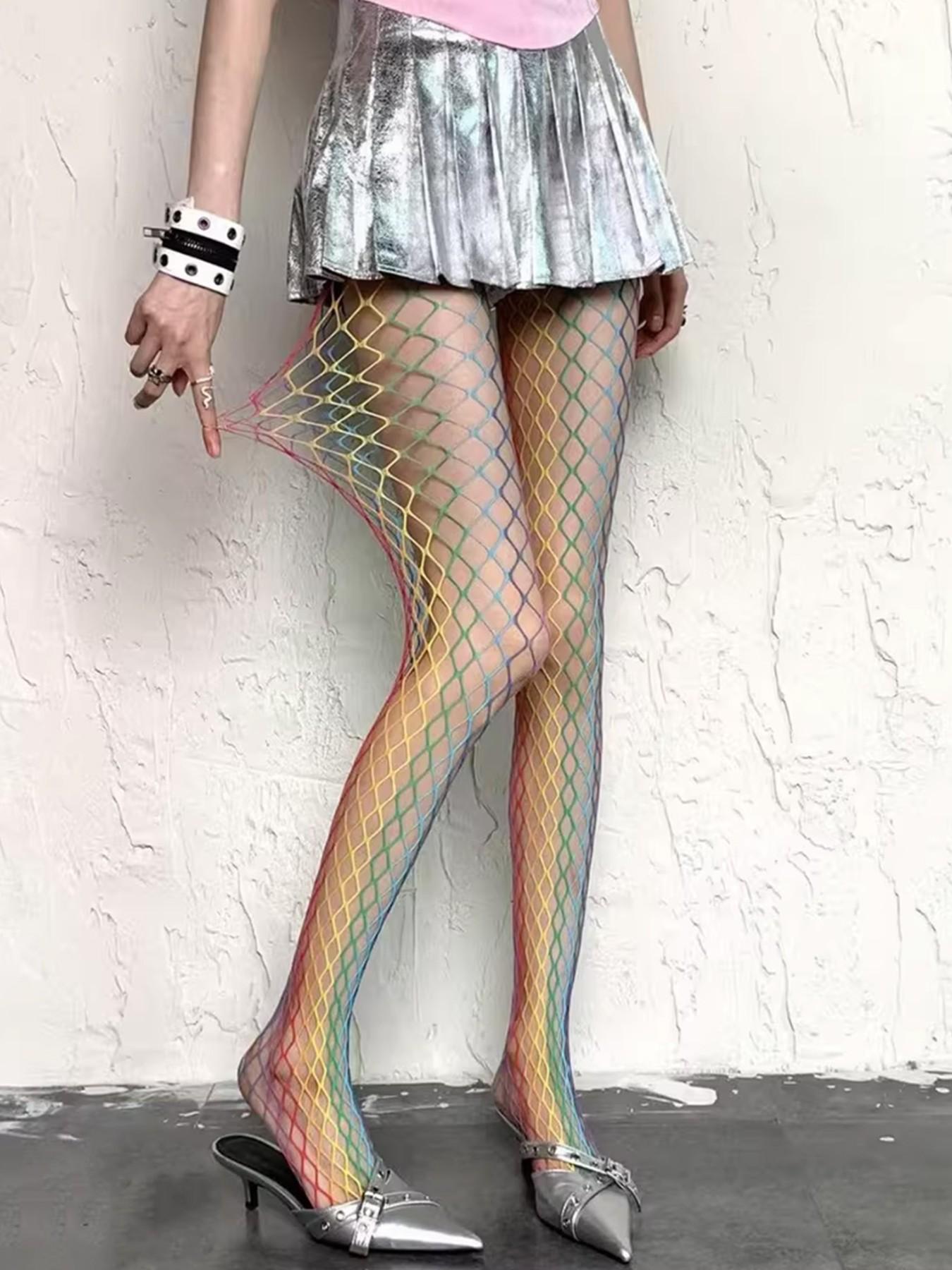 High Waist Rainbow Stripe Jumpsuit, Slim-Fitting Casual Wear, Visual Leg Sculpting, All-Season Fashion, Bold and Trendy Style