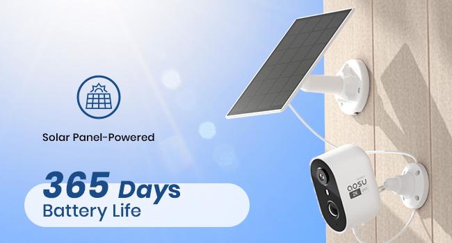 【Hot selling】AOSU 2K Solar Security Cameras Wireless Outdoor, Solar Outside Camera for Home Security, WiFi Camera with Color Night Vision, PIR Human Detection, 2-Way Talk, IP66 Waterproof, HomeBase not Compatible
