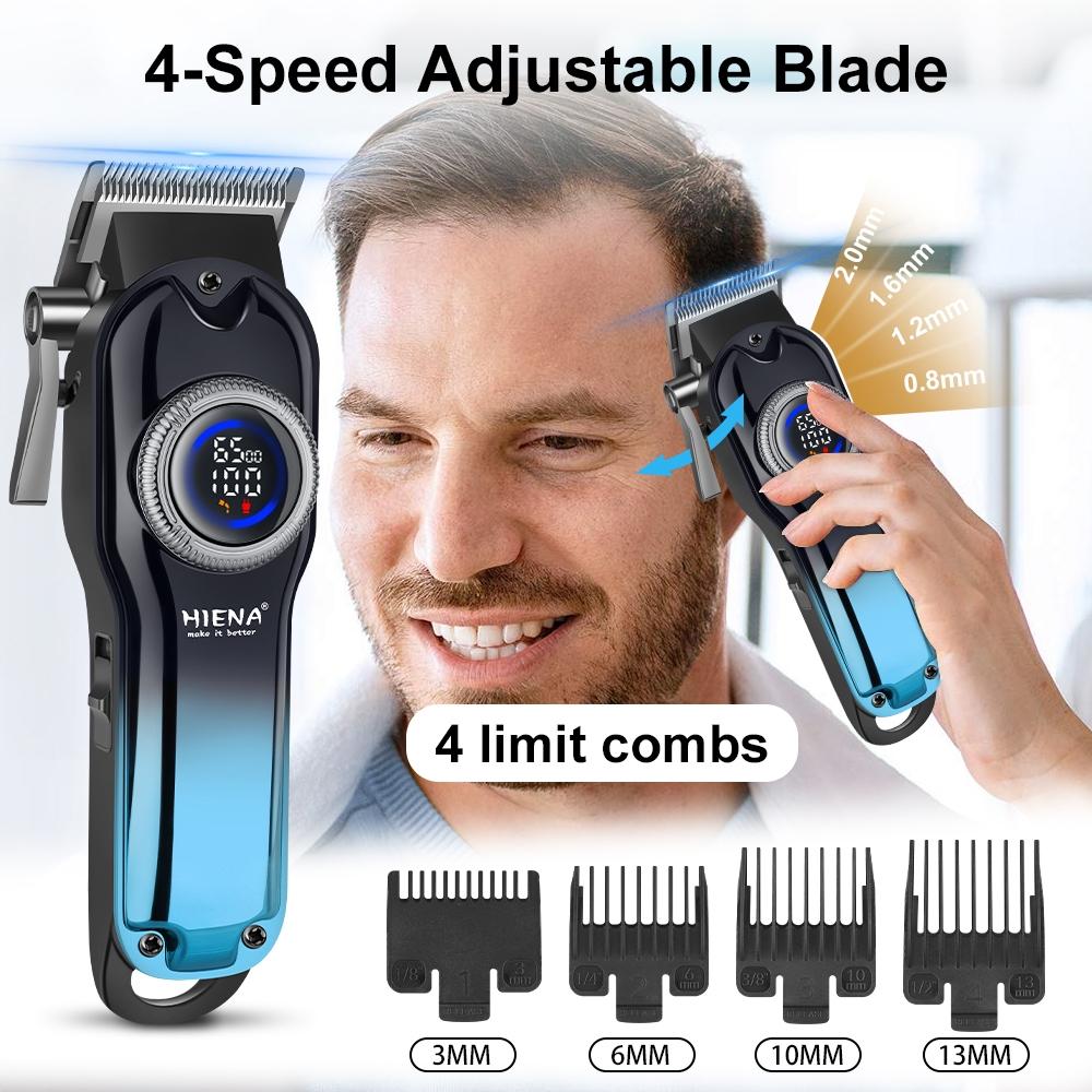 Men's Professional Hair Clipper Set, 5-Piece Trimmer Kit Includes Wireless & Electric Clippers, Precision Styling Tools with Storage Box, Rechargeable Hair Clipper
