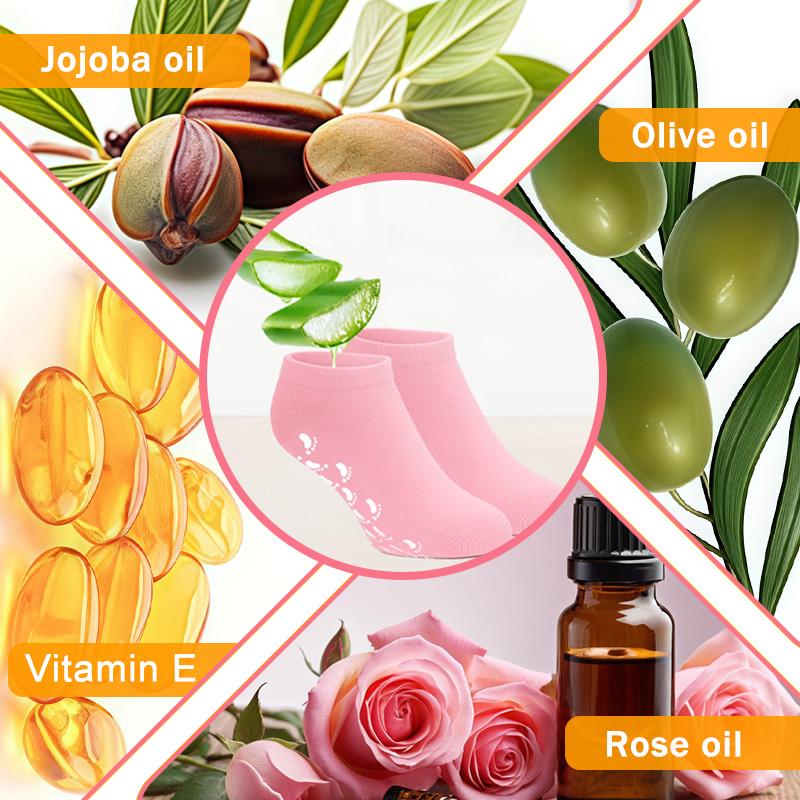 Moisturizing Socks, 1 Pair Moisturizing Gel Socks，Soft Feet Moisturizer Spa & Pedicure Socks for Dry Cracked Heels, Calluses,Gel Spa Socks for Repairing (Blue/Pink), Christmas gift