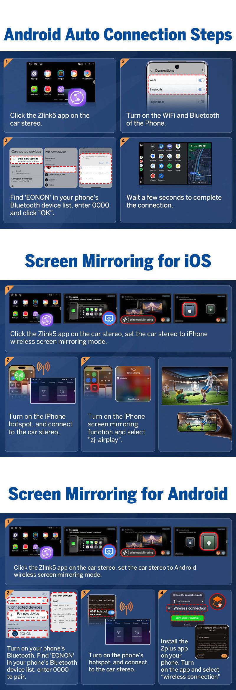 Eonon Car Stereo for Chevy Silverado GMC Sierra 2014-2018 Android 13/14 Head Unit with Wired/ Wireless CarPlay Android Auto 10.1" Car Radio Touch Screen SWC Sub BT Backup Camera Dashboard Upgrade, Jumpstart Sale - GMSX7 / GMSX6S2