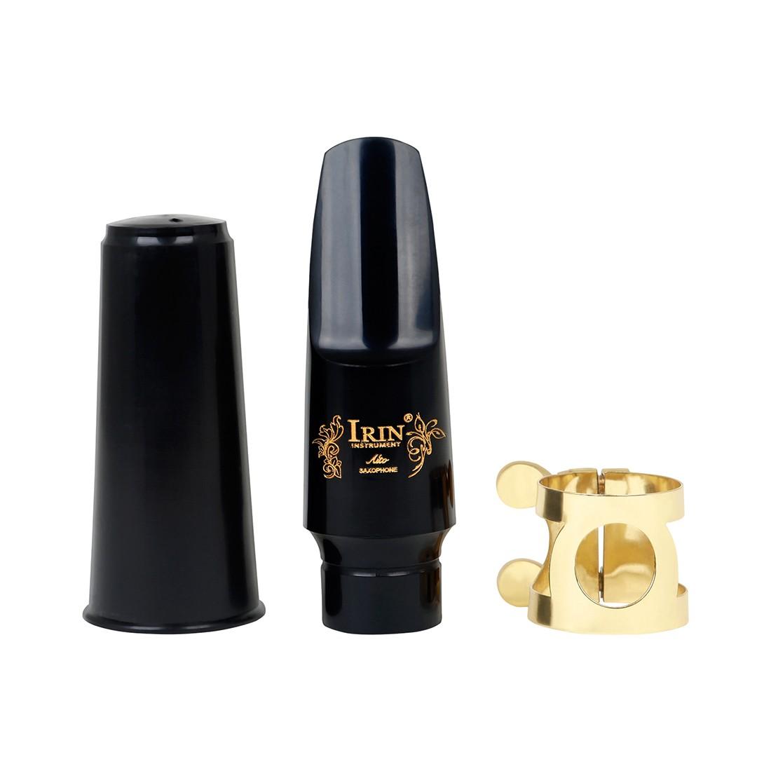Irin Alto Saxophone Mouthpiece Abs with Cap and Clip, Transparent Box Packaging, High-Quality Musical Instrument Accessory