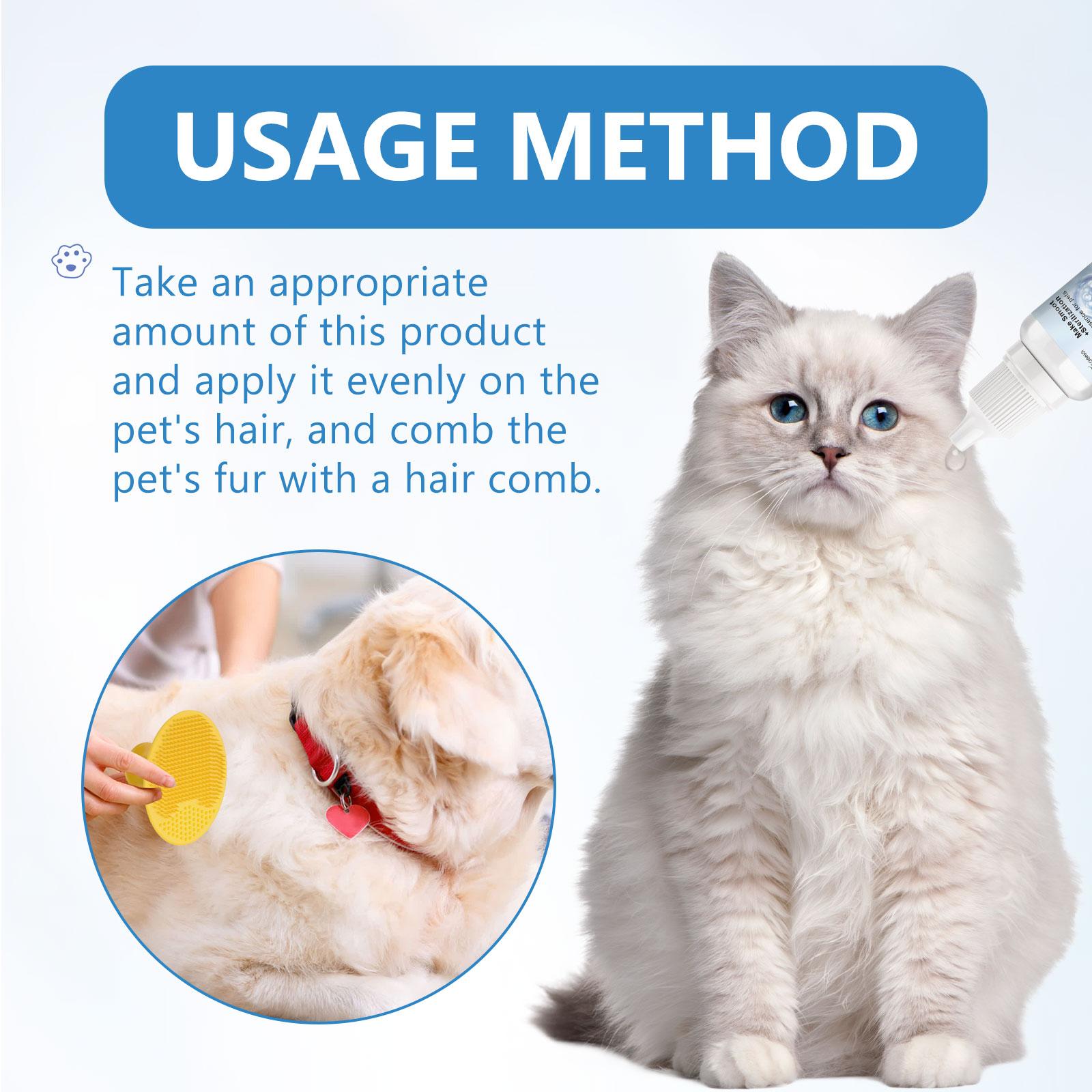 Yegbong Pet No-Rinse Essence Set - No-Rinse Grooming Essence for Cats and Dogs That Cleanses Fur, Fluffs, Smooths, and Provides Fragrant Care, Smoothness