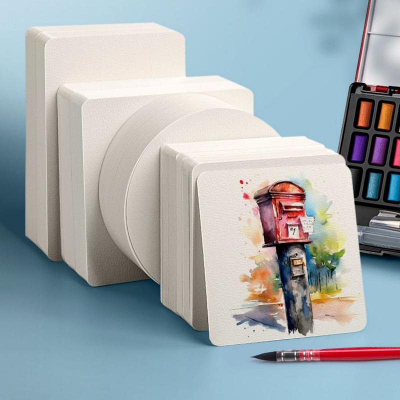 Professional Square/Round/Rectangle Watercolor Paper,300g Water Color Paper Postcard for Adults, Artists, Painting & Craft Paper, Watercolor Paper, Drawing Supplies, DIY Painting Supplies