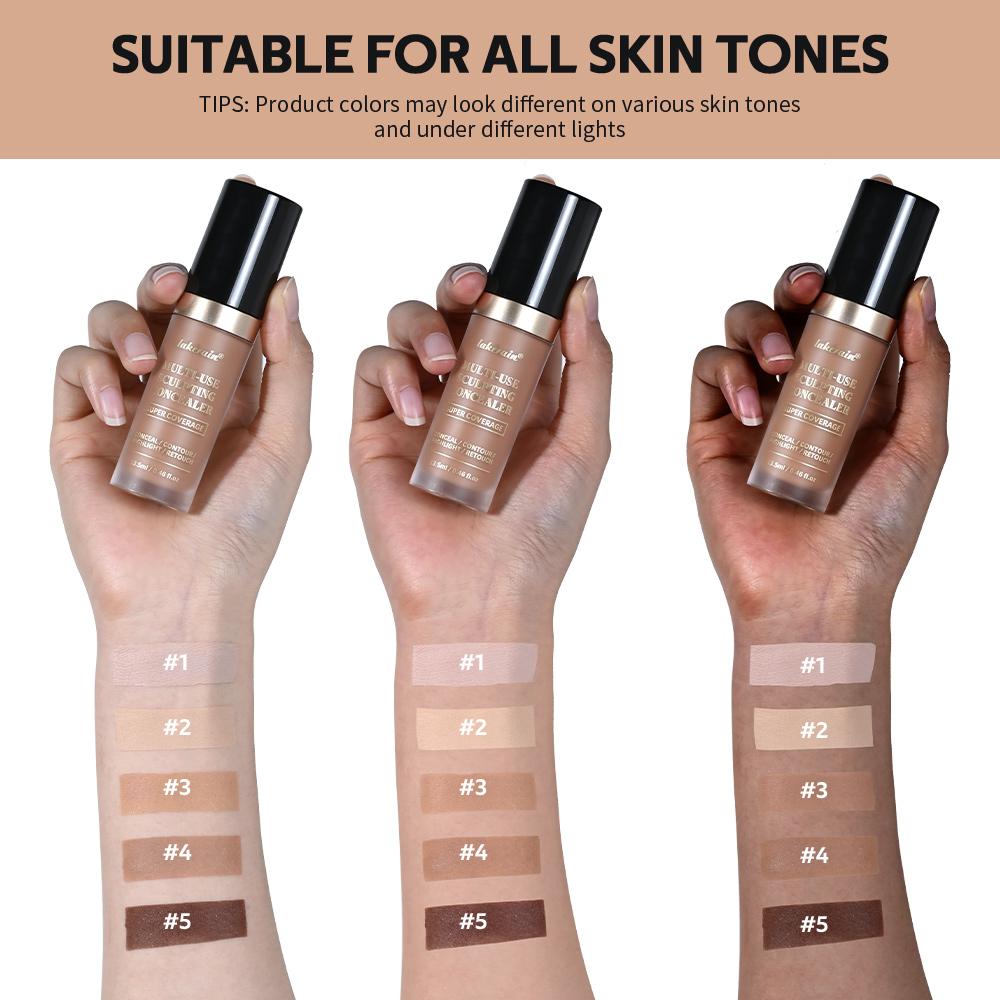 lakerain Multi-use Sculpting Concealer, High Coverage, Long-Lasting Matte Finish, All-in-One For Concealing, Contouring & Highlighting, Natural Flawless Makeup, Skin-Friendly Formula, Multiple Shades Options, Must-Have Cosmetics for Women