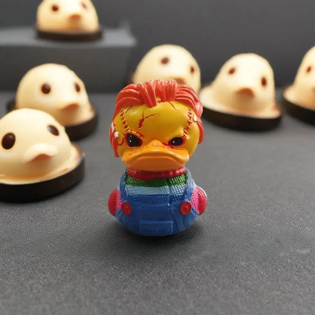Horror movie Duck Statue Duck Resin Halloween Decoration Action Figure Desktop Decoration Game Character Peripheral Model