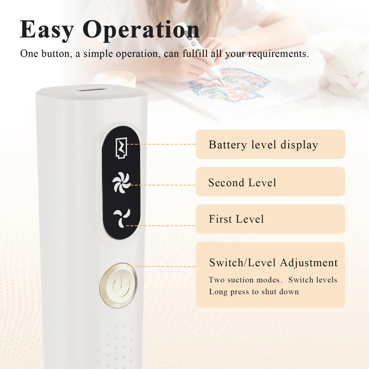 Electric Diamond Painting Brush, Wireless Suction Diamond Paintbrush, Rechargeable, Adjustable Suction Modes, Adult & Kids, Perfect Gift, Diamond Art Tool