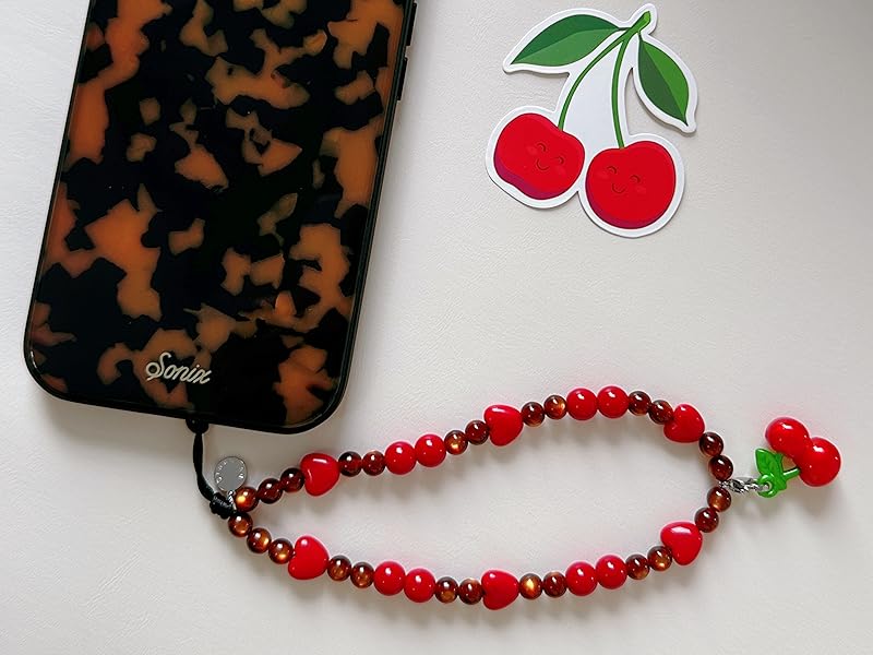 Phone Charm Beaded Wristlet Strap Universal Cell Phone Lanyard Cute Bracelet Wrist Strap Beaded Chain String Handmade Accessories for Case Camera Bags (Sweet Cherries) Phone Charm Beaded Wristlet Strap Universal Cell Phone Lanyard Cute Bracelet Wrist Strap Beaded Chain String Handmade Accessories for Case Camera Bags (Sweet Cherries)