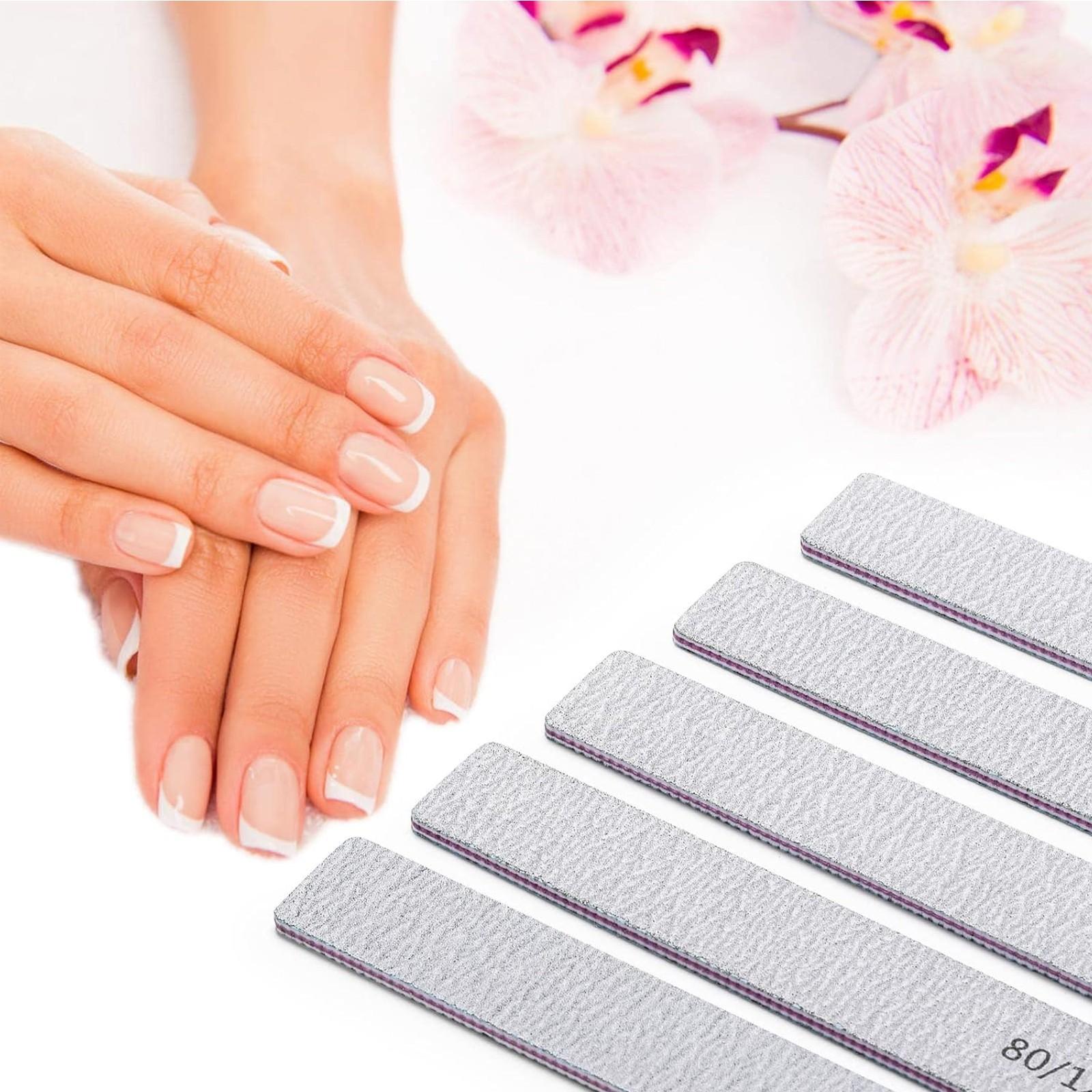 Square double-sided sandpaper nail file, professional manicure polishing tool, 100/180 grit difference design for double-sided use, suitable for gel nail polish, portable shaping tool, double-sided polishing function, manicure salon dedicated care tool