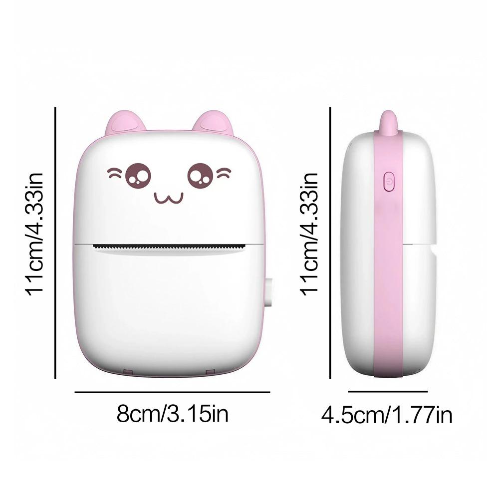 Mini Portable Bluetooth Thermal Sticker Printer Wireless Ink-Free Mobile Photo Printing Tool for Labels Flashcards Receipts with 14 Rolls Paper Value Bundle