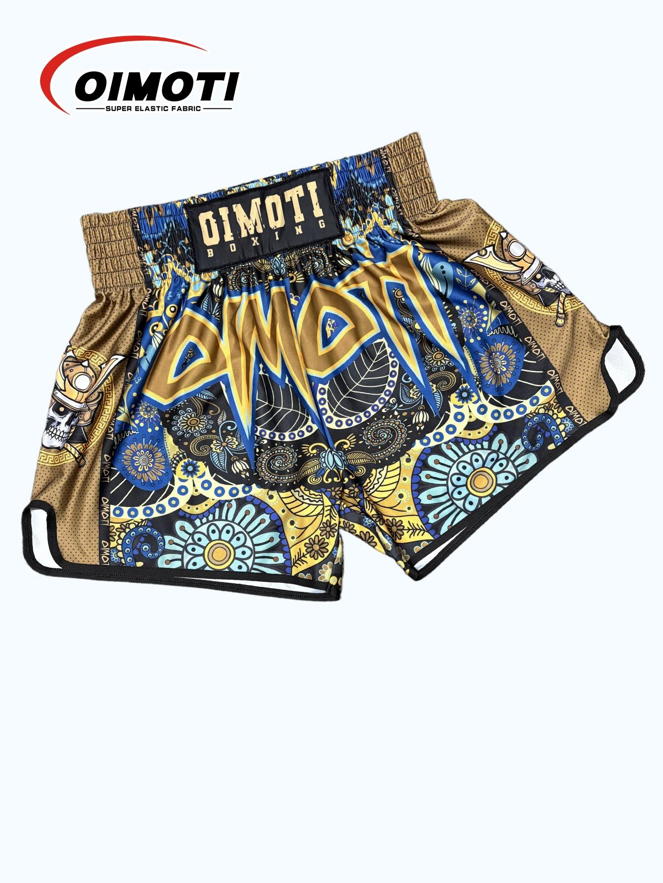 Men's Letter Print Split Hem Boxing Sports Shorts, Breathable Quick Drying Elastic Waist Sports Shorts, Men's Sportswear for Gym Workout Running, Streetwear Sports Shorts