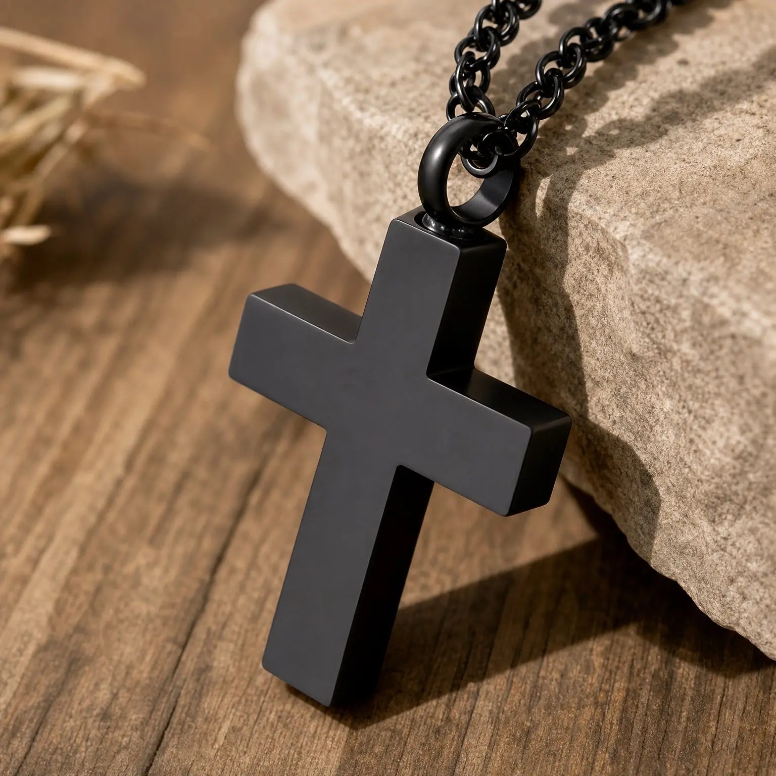 Stainless Steel Cremation Cross Necklace for Ashes, Memorial Urn Locket Pendant Keepsake JewelryGift