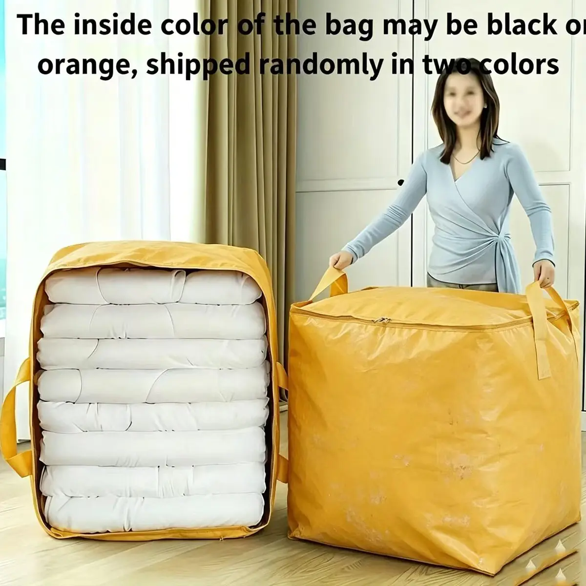 2pcs Extra Large Thick Moving Bags, Reinforced Handles, Waterproof Storage, Foldable Portable Design, Ideal for Dorms, Home, Office, Travel