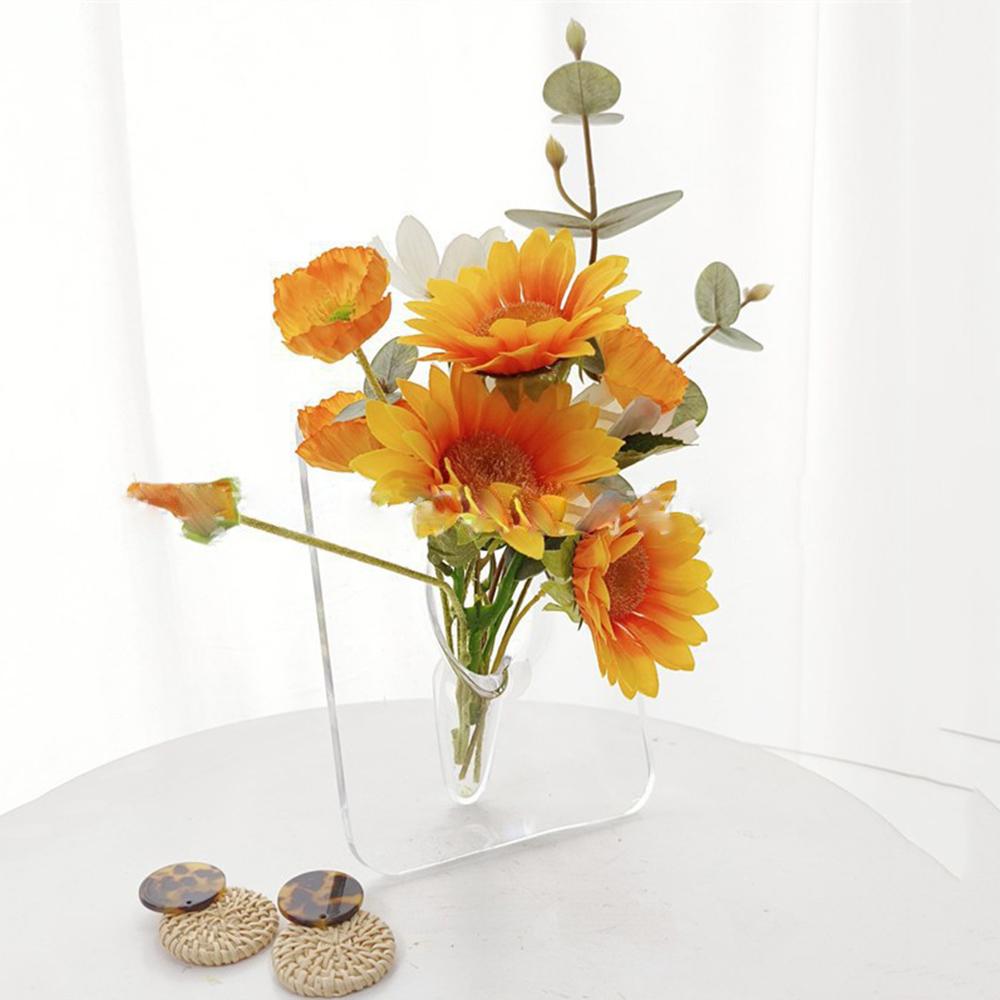 Clear Acrylic Flower Vase, Creative Special Modern Hydroponic Flower Display Frame, Home Decor Supplies for Living Room Bedroom Dining Room Office