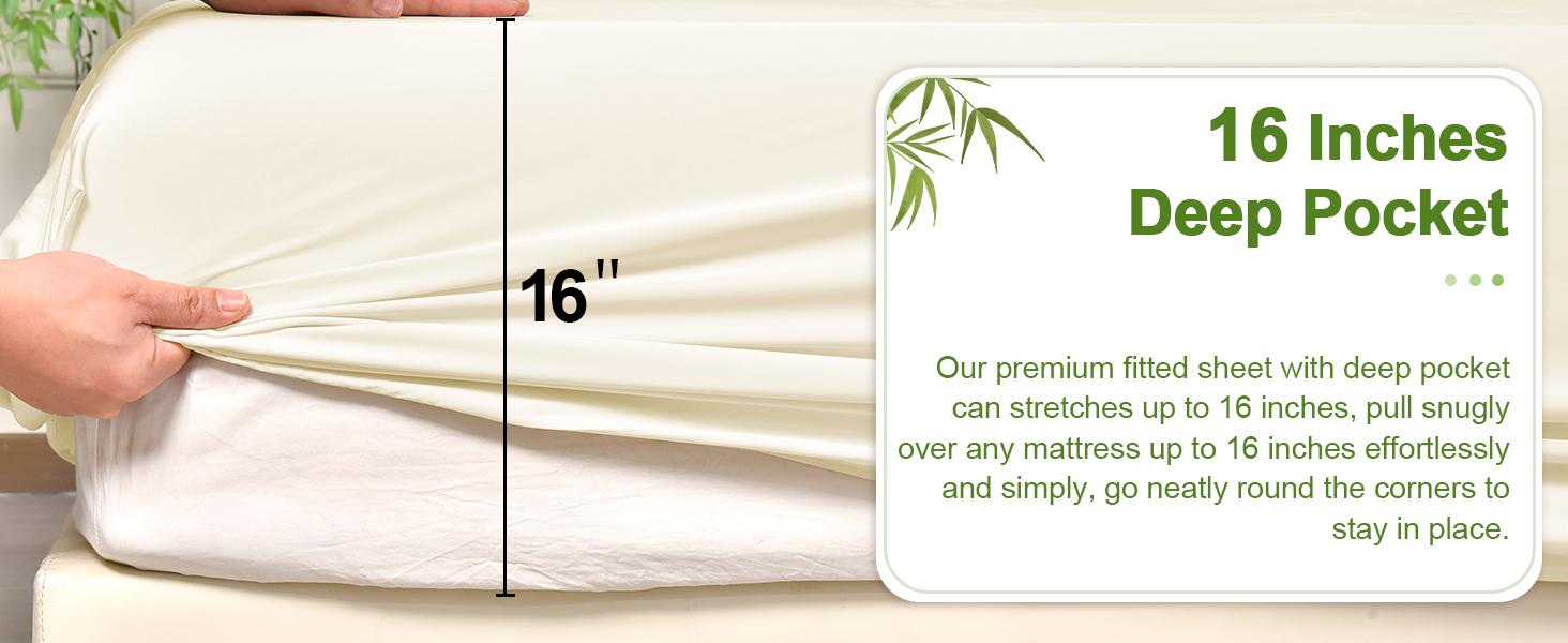 PHF 6 counts/set Cooling Sheets Set, 100% Rayon Derived from Bamboo, Cooling, Breathable, Eco-friendly Bamboo Sheet for Hot Sleepers, Gifts