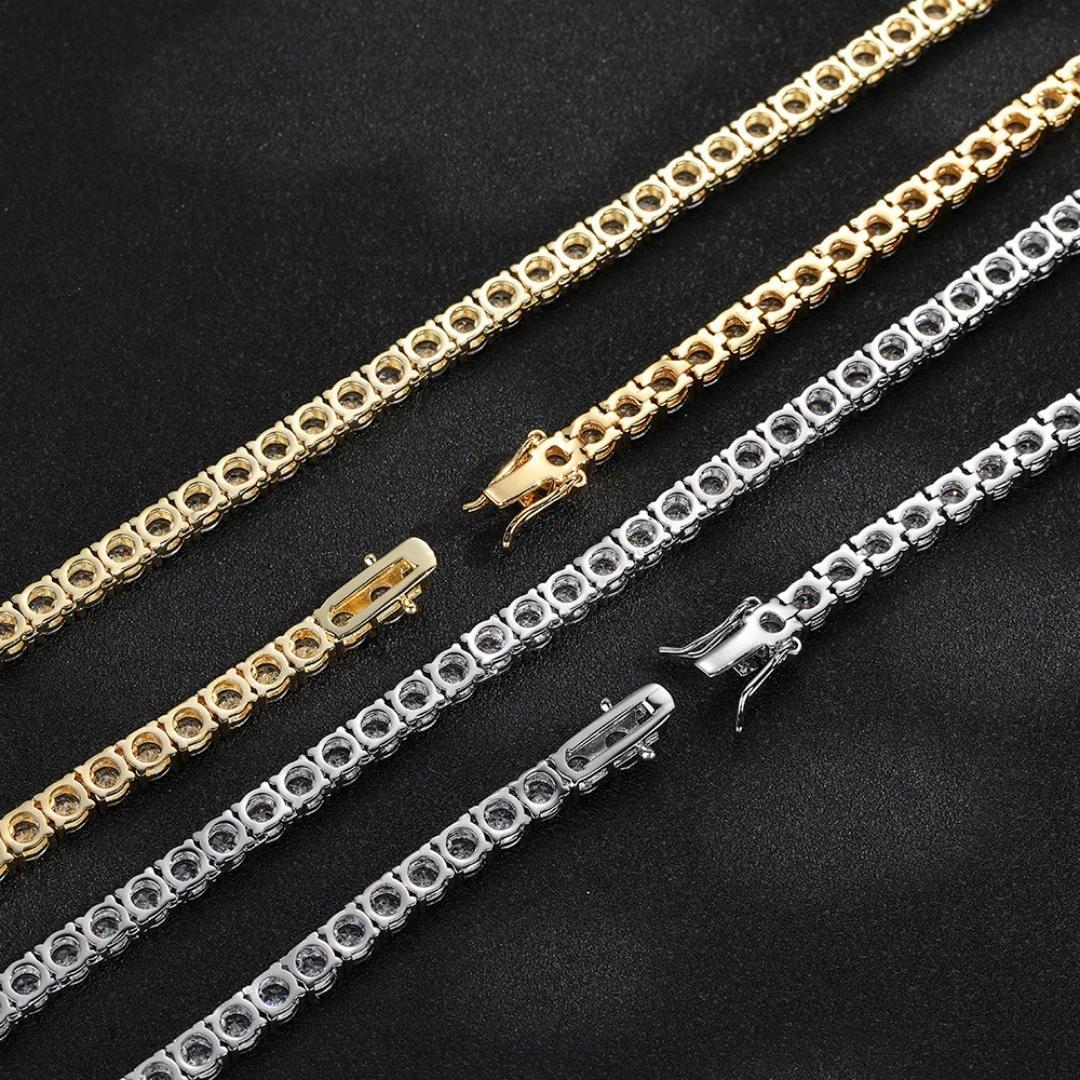 D VVS1 Moissanite Tennis Bracelet 100% 925 Sterling Silver 2-6mm Classics with GRA Bracelets for Women Man Wedding Jewelry Gifts