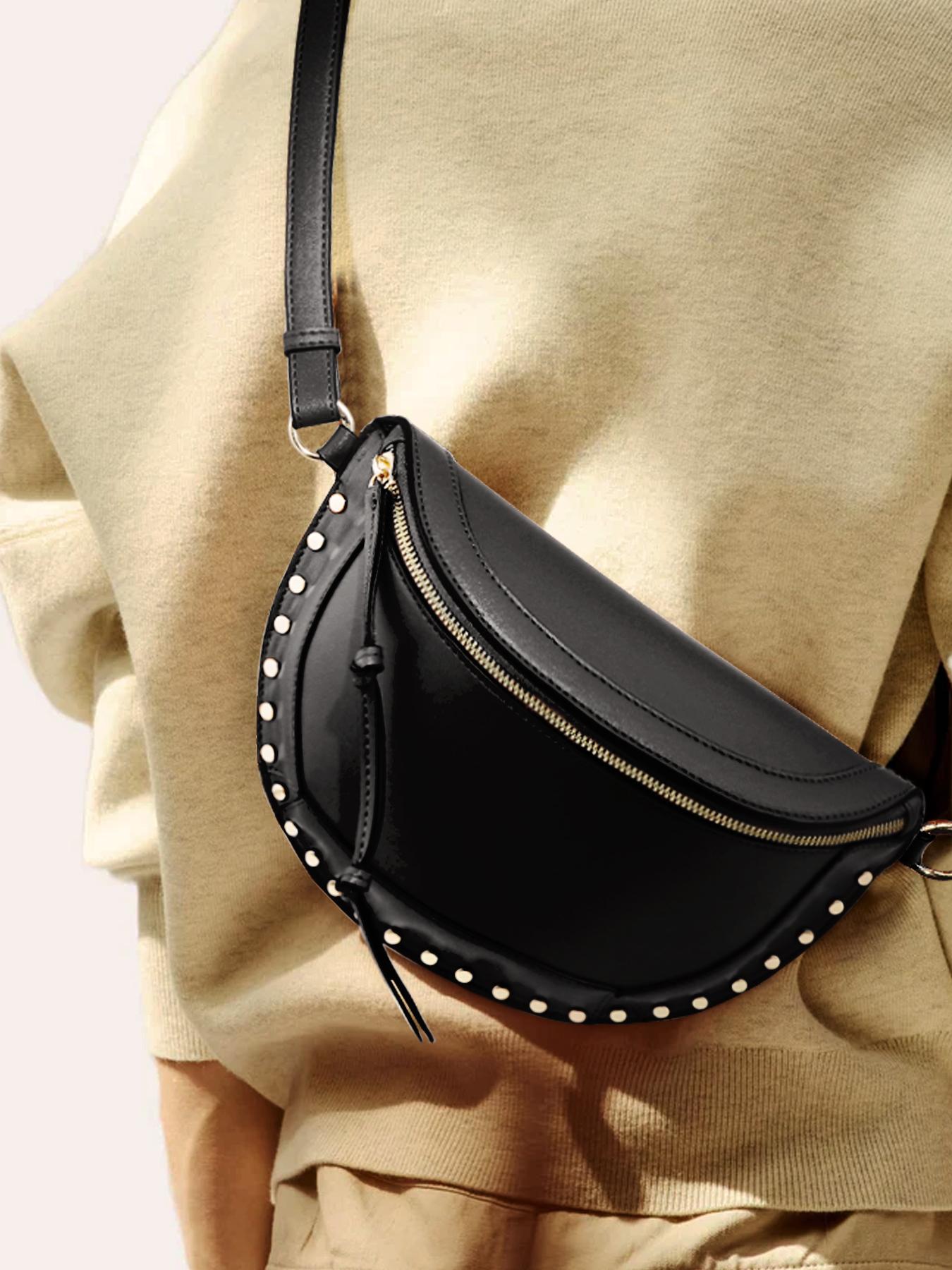 Heavy Duty Rivet Chest Bag Waist Bag Fashion Casual Large Capacity Crossbody Bag