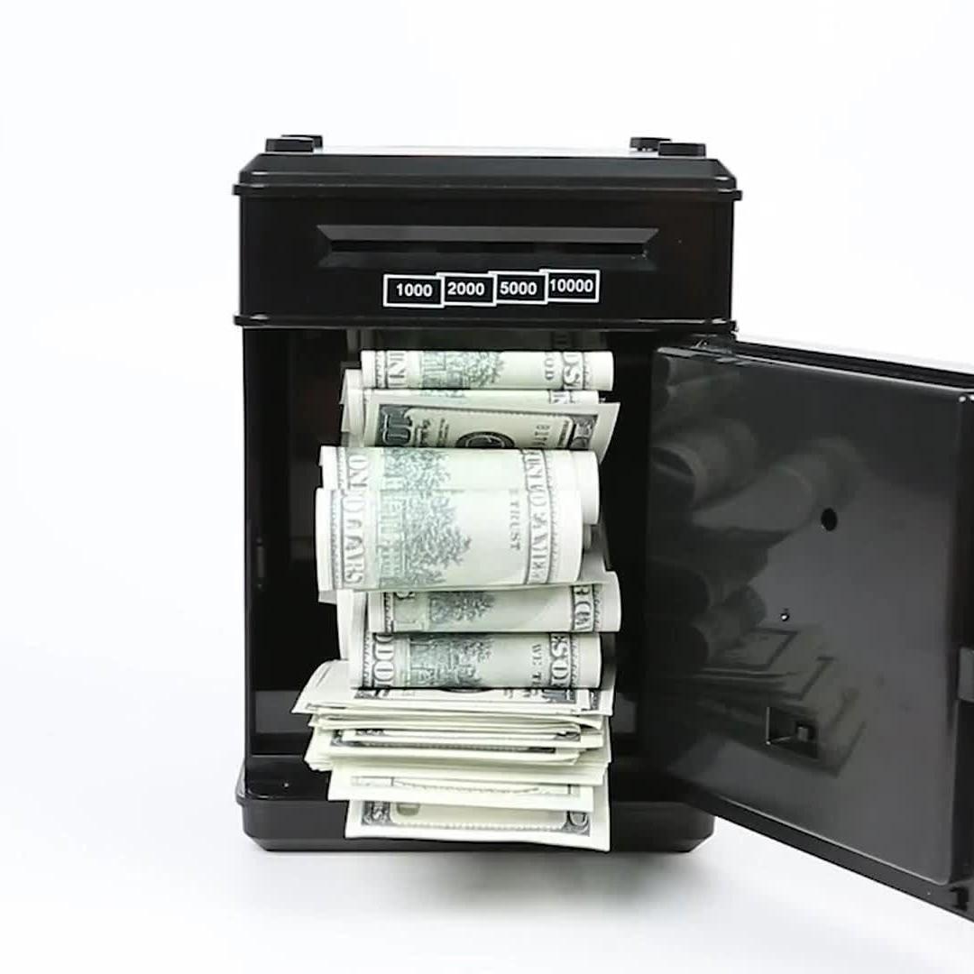 Adult & Kids Electronic Atm Piggy Bank, Password Lock & Auto Cash Slot, Large Capacity, Fits All Us Coins, Coin Storage, Secure Savings Solution, Cash Saving Box