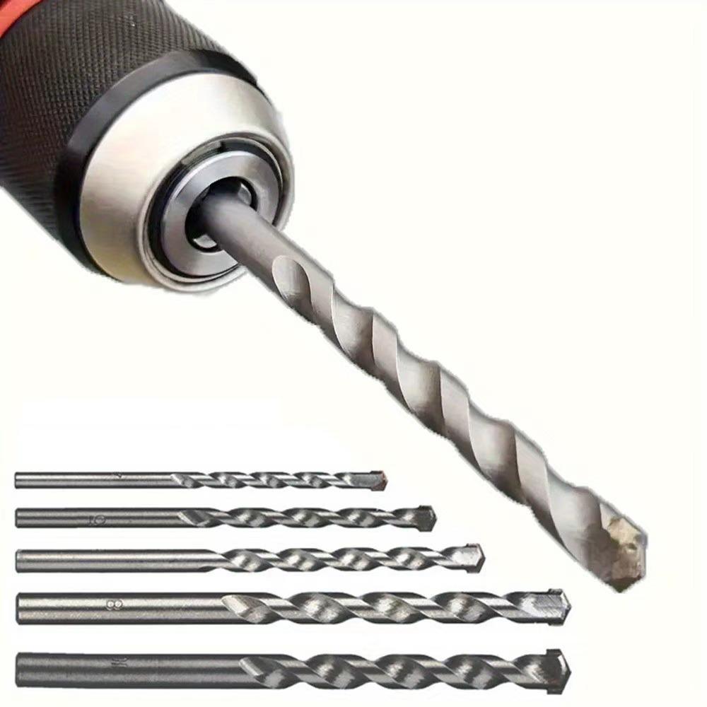 10pcs High Strength Building Spiral Drill Bit Set, Suitable for Concrete, Walls, Tiles, Bricks, Cement, Marble, Granite, Stone
