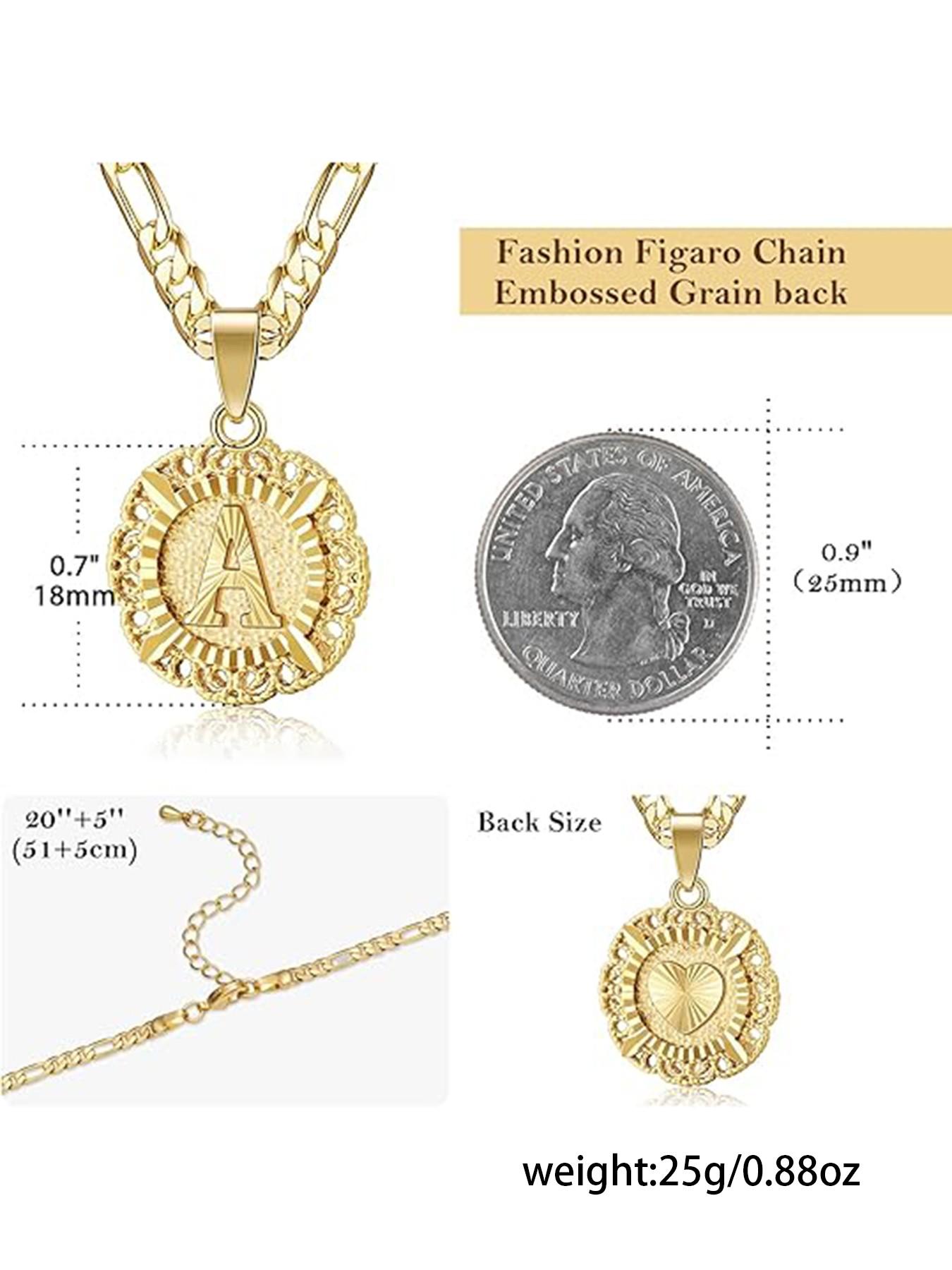 Lady-style initial letter necklace, 14K gold plated circular letter pendant with a combination of letter charms, a Floreal chain jewelry with letters ranging from A to Z, Mother's Day gift, back-to-school season necklace gift, Teacher's Day necklace gift