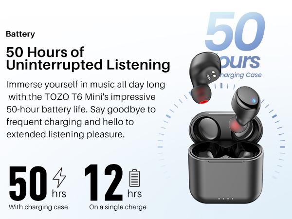 TOZO T6 Ergonomic with APP Edition(2024) True Wireless Earbuds IPX8 Waterproof Audio Headphone Electronic Headset mini earbuds mini headphones FathersDayGift