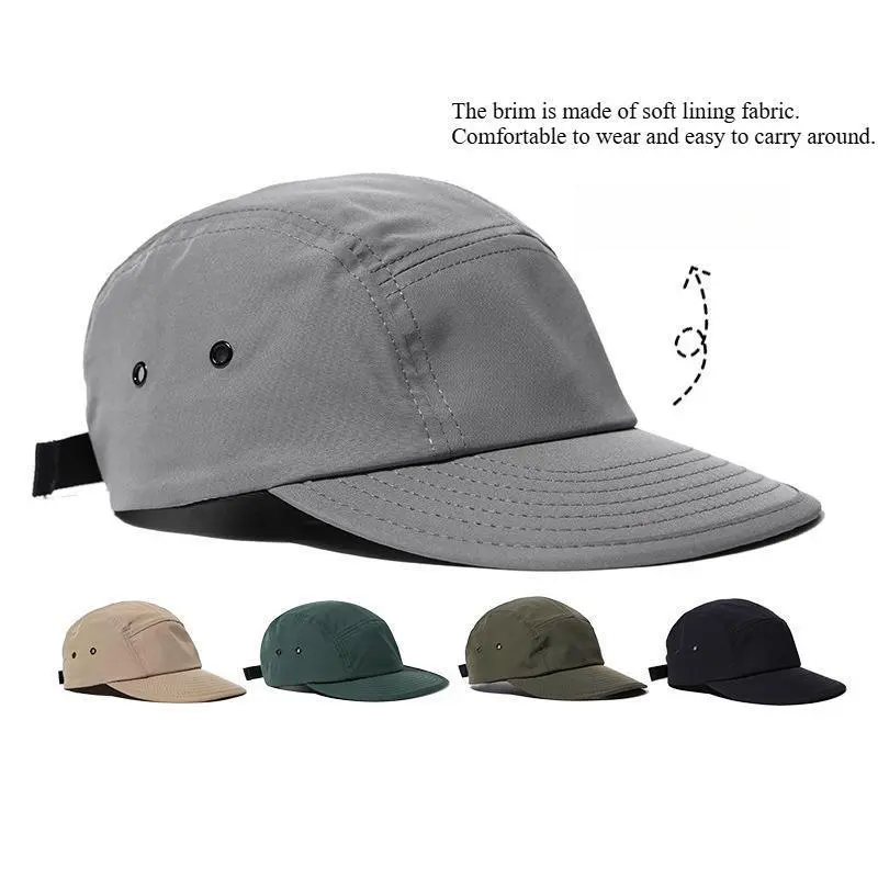 2pcs 5 Panel Short Brim Quick-drying Golf Baseball Caps Men's Soft Lightweight Sports Running Cap Unisex Outdoor Peaked Cap